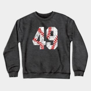 Vintage #49 Baseball Laces Baseball Mom Jersey Love Baseball Crewneck Sweatshirt